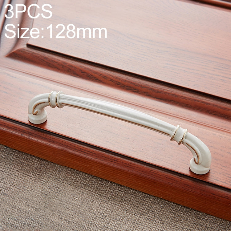 3 PCS 6569-128 Lvory White Peach Wood Drawer Cabinet Door Handle