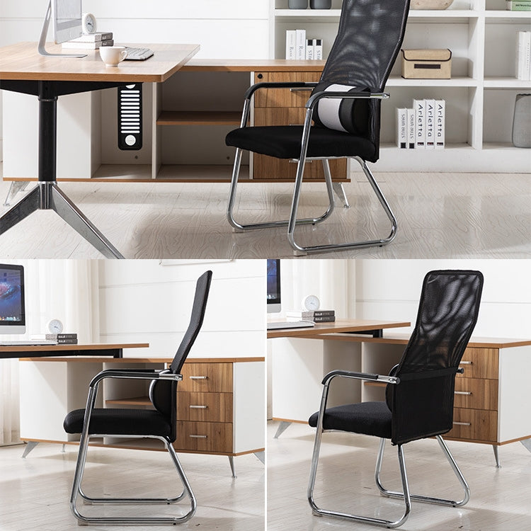 Simple Household Mesh Computer Chair Conference Chair Fixed Chair with Waist Cushion