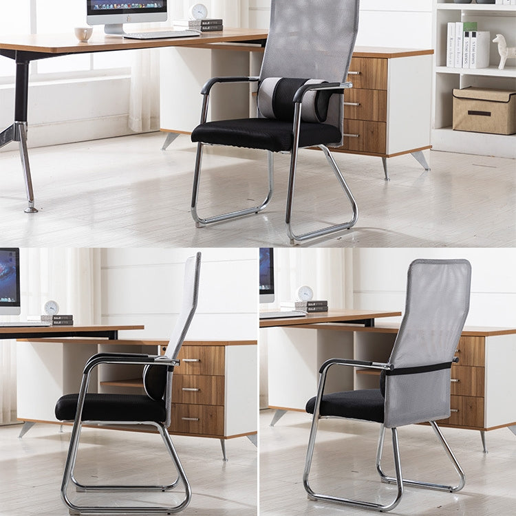 Simple Household Mesh Computer Chair Conference Chair Fixed Chair with Waist Cushion