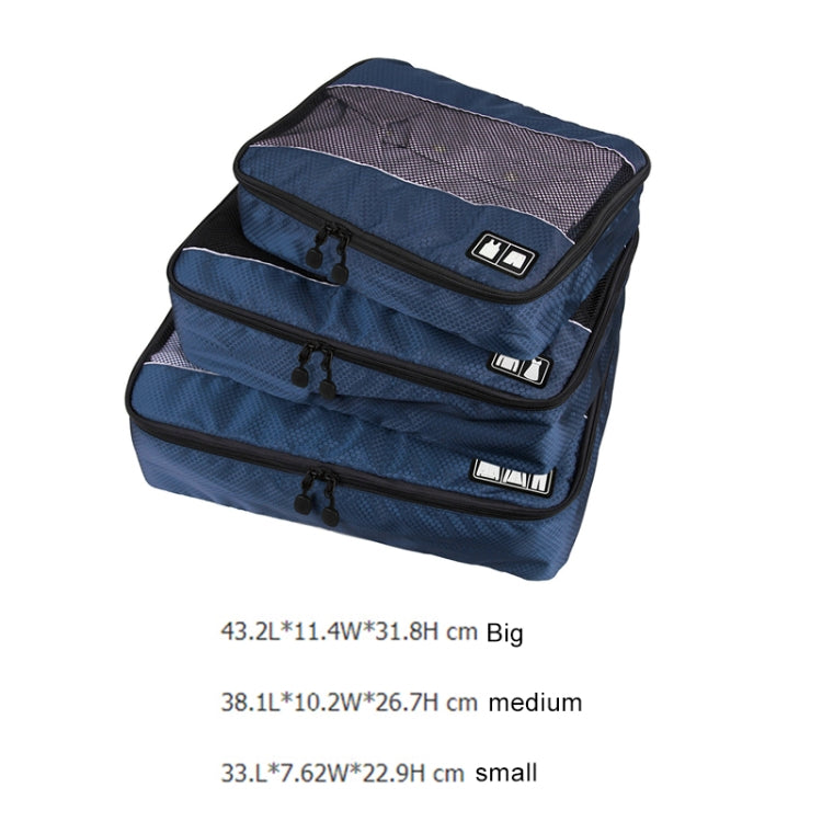3 PCS / Sets Multi-function Football Texture 210D Polyester Waterproof Travel Clothes Underwear Storage Bag