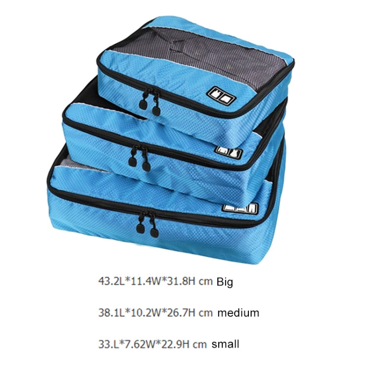 3 PCS / Sets Multi-function Football Texture 210D Polyester Waterproof Travel Clothes Underwear Storage Bag