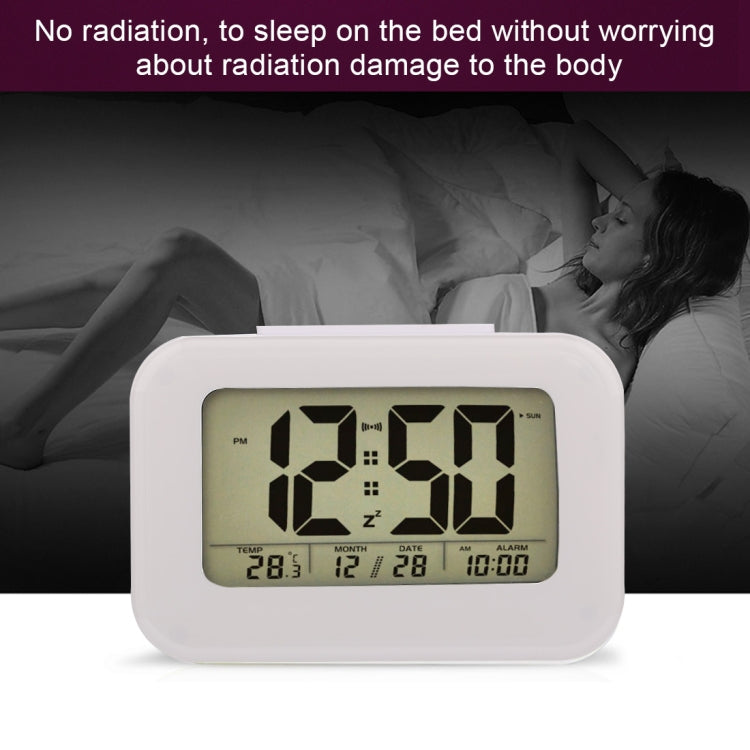 Multi-functional Large Screen Smart Light LCD Alarm Clock with Time & Date & 12/24 Hours Setting