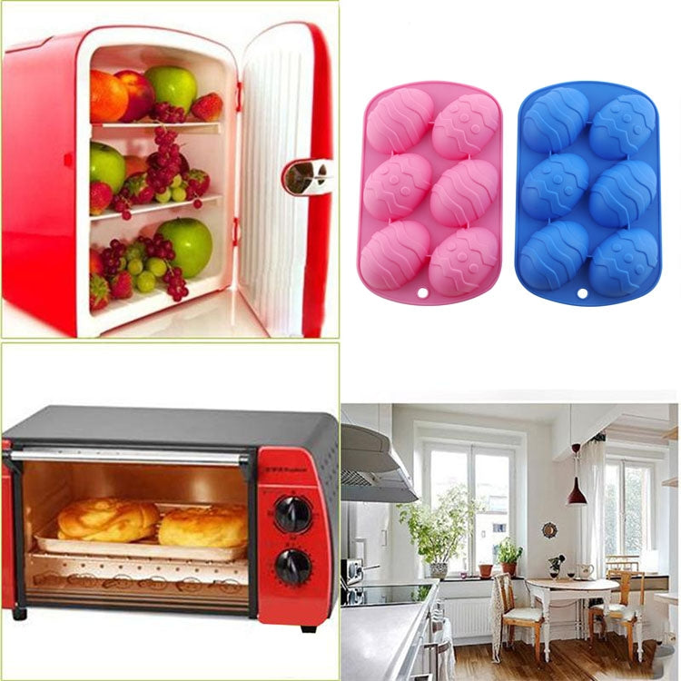 2 PCS Easter Egg Shape Silica Gel Cake Mould Household Baking Tools