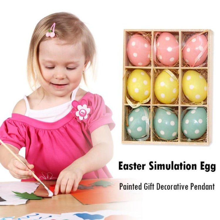 9 PCS Easter Macaroon Eggs Holiday Decorative Hang Ornament Children Toys