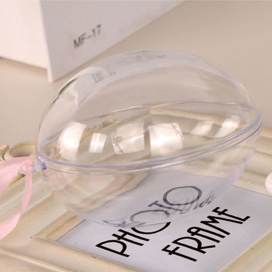6 PCS Transparent Plastic Hollow Ellipsoid Easter Christmas Wedding Decorations