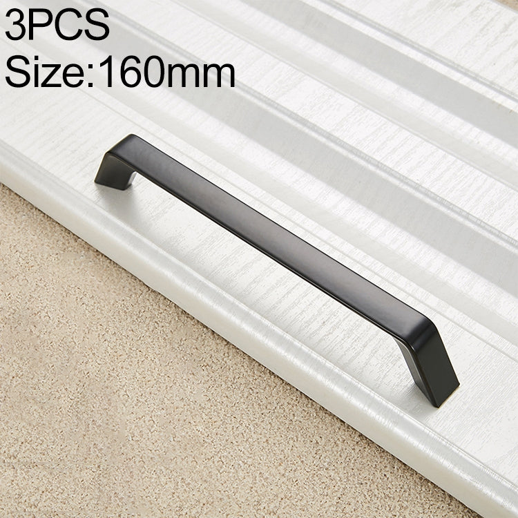 3 PCS 9009_160 Simple Black Drawer Cabinet Handle