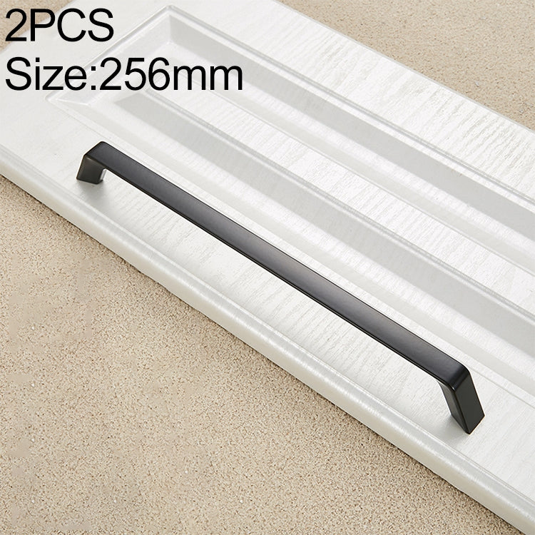 2 PCS 9009_256 Simple Black Drawer Cabinet Handle
