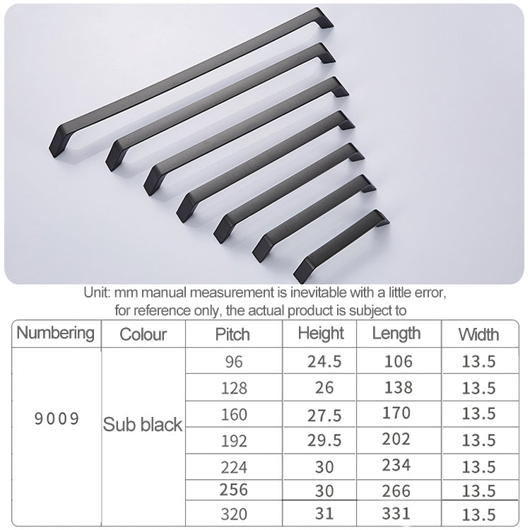 2 PCS 9009_320 Simple Black Drawer Cabinet Handle