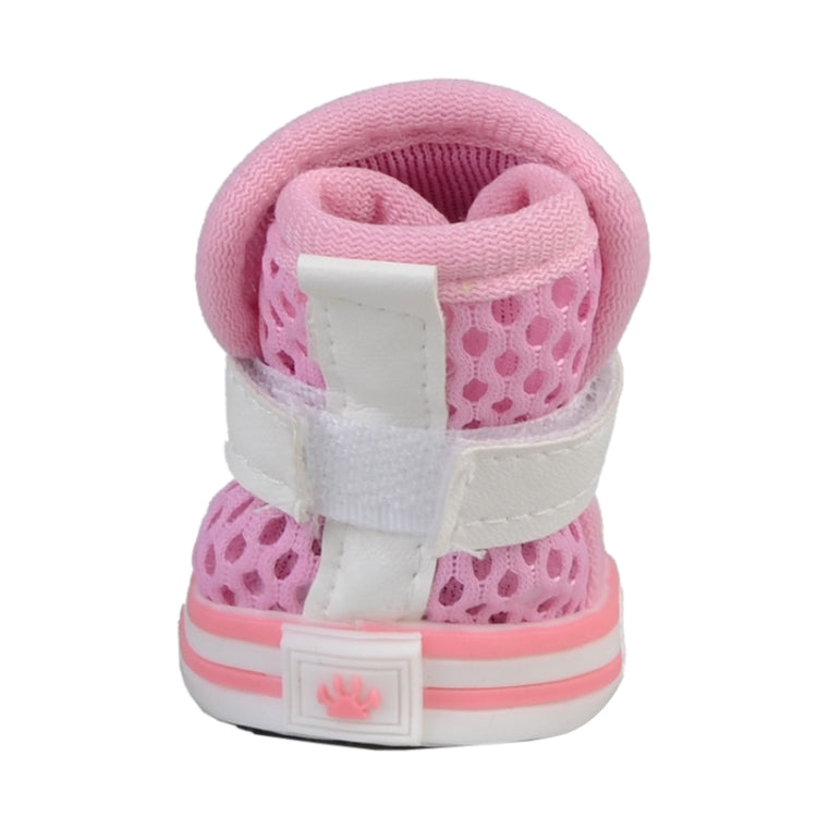 Lovely Pet Dog Shoes Cartoon Dog Pattern Mesh Breathable Anti-skidding Shoes, 2#, Size: 5 x 4cm
