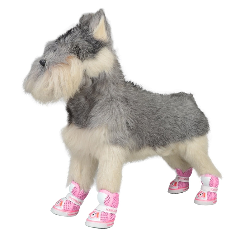 Lovely Pet Dog Shoes Cartoon Dog Pattern Mesh Breathable Anti-skidding Shoes, 3#, Size: 6 x 4.5cm