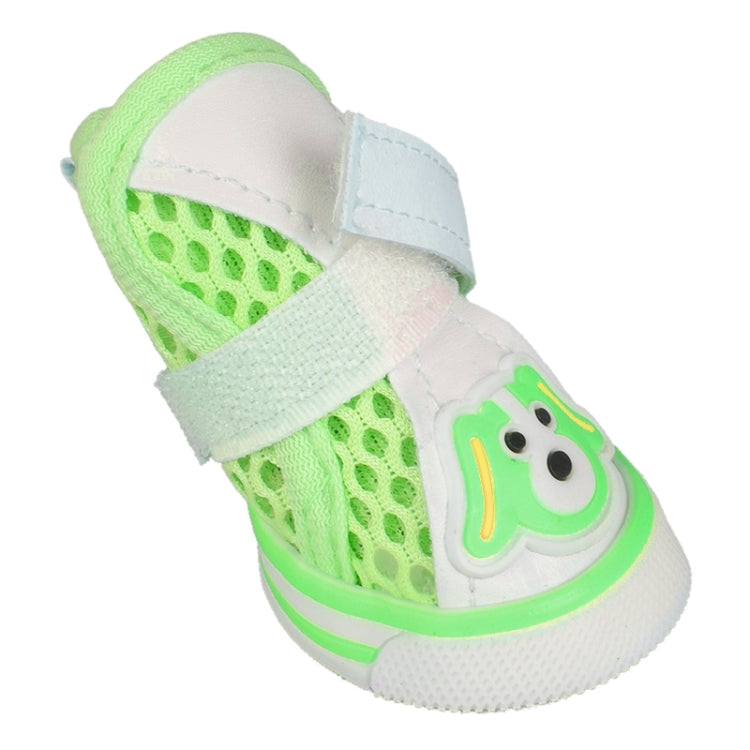 Lovely Pet Dog Shoes Cartoon Dog Pattern Mesh Breathable Anti-skidding Shoes, 4#, Size: 6.5 x 5cm