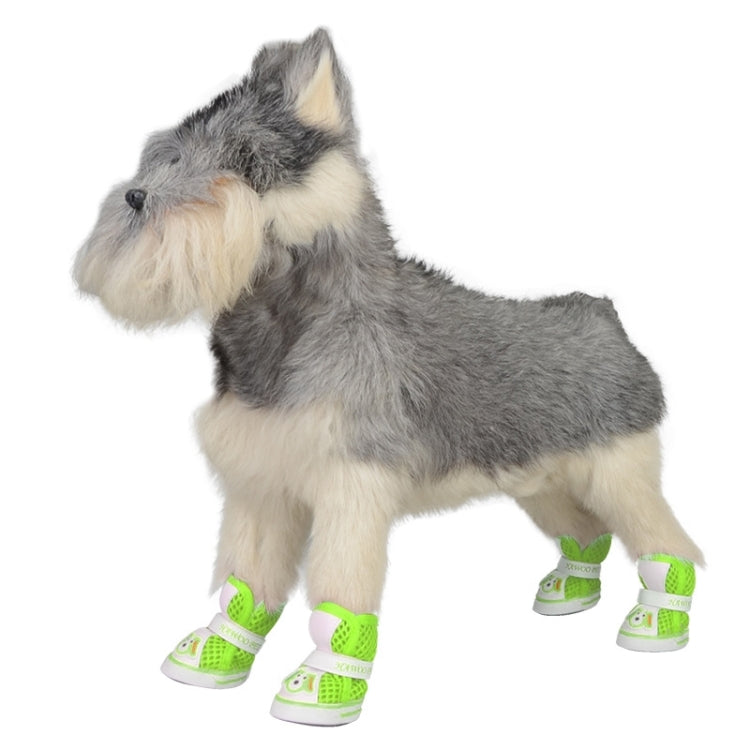 Lovely Pet Dog Shoes Cartoon Dog Pattern Mesh Breathable Anti-skidding Shoes, 4#, Size: 6.5 x 5cm