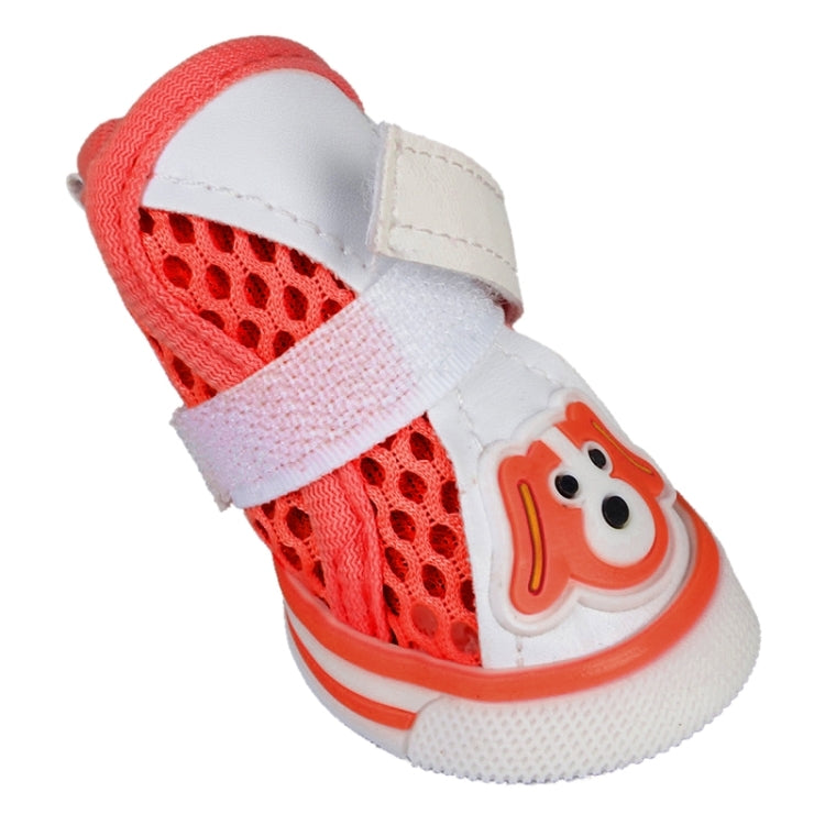 Lovely Pet Dog Shoes Cartoon Dog Pattern Mesh Breathable Anti-skidding Shoes, 4#, Size: 6.5 x 5cm