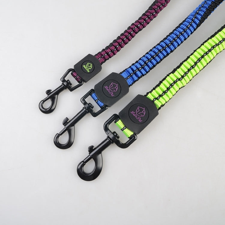 Pet Telescopic Buffer Double Traction Rope Nylon Reflective Braided Rope, Medium, Length: 97cm, Random Color Delivery