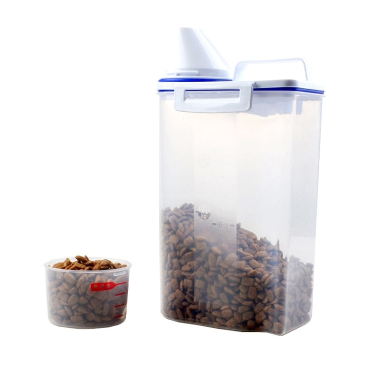 Multi-function Simple Transparent Grain Storage Barrel Pet Food Storage Box with Counting Cup
