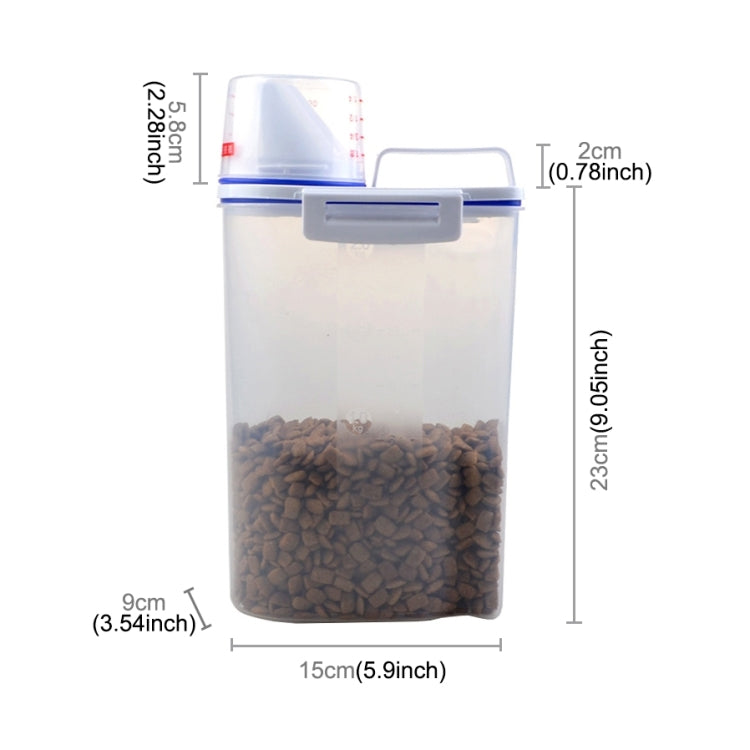 Multi-function Simple Transparent Grain Storage Barrel Pet Food Storage Box with Counting Cup