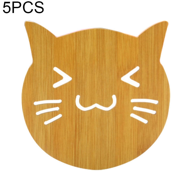 5 PCS Cute Cartoon Kitchen Table Protect Wood Cup Pad Heat Insulation Coaster Mat, Random Style Delivery