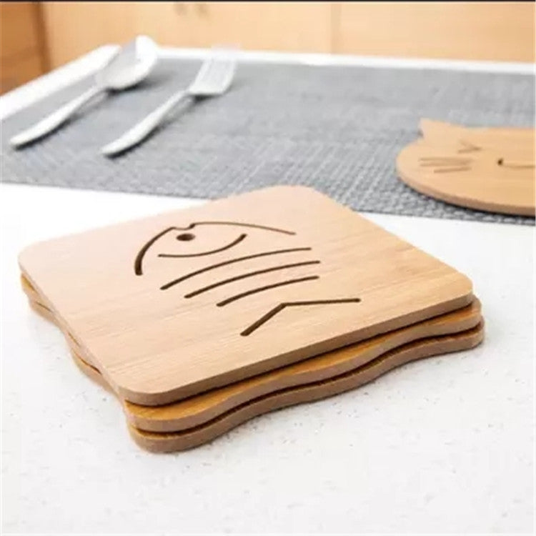 5 PCS Cute Cartoon Kitchen Table Protect Wood Cup Pad Heat Insulation Coaster Mat, Random Style Delivery