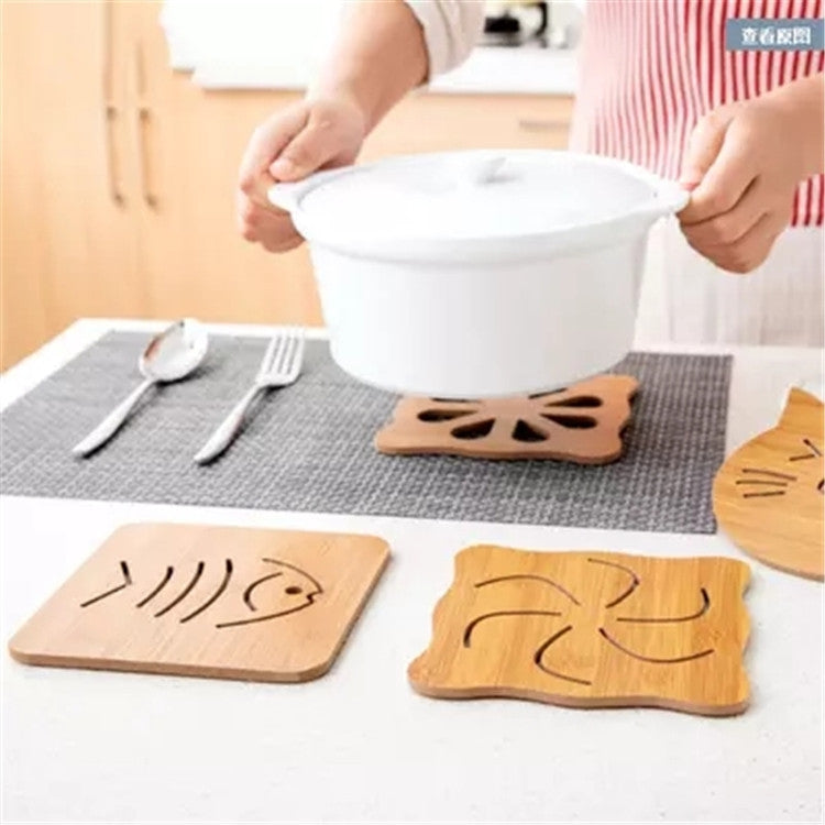5 PCS Cute Cartoon Kitchen Table Protect Wood Cup Pad Heat Insulation Coaster Mat, Random Style Delivery