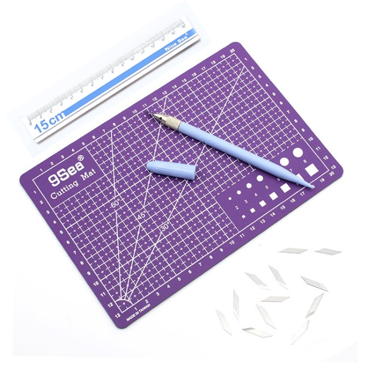 9Sea A5 Cutting Mat Set Cutting Mat & Ruler & Carving Knife