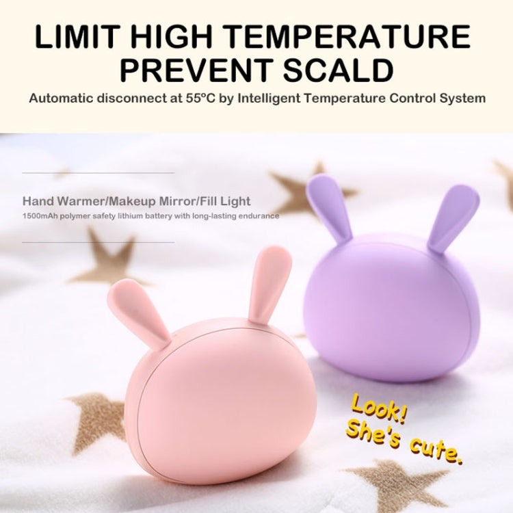 Lovely Rabbit Makeup Mirror & Hand Warmer with Fill Light