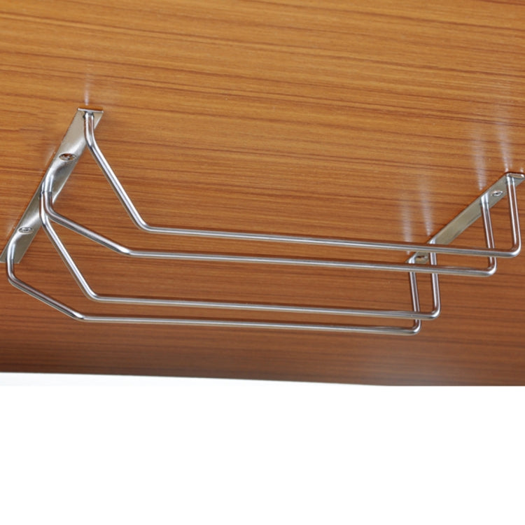 Stainless Steel Champagne Stemware Rack Glass Cup Holder Kitchen Wall Mount Wine Rack Bar Hanger with Screws, Size: 50*22*5cm