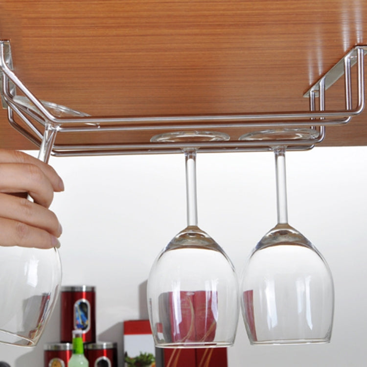Stainless Steel Champagne Stemware Rack Glass Cup Holder Kitchen Wall Mount Wine Rack Bar Hanger with Screws, Size: 50*22*5cm