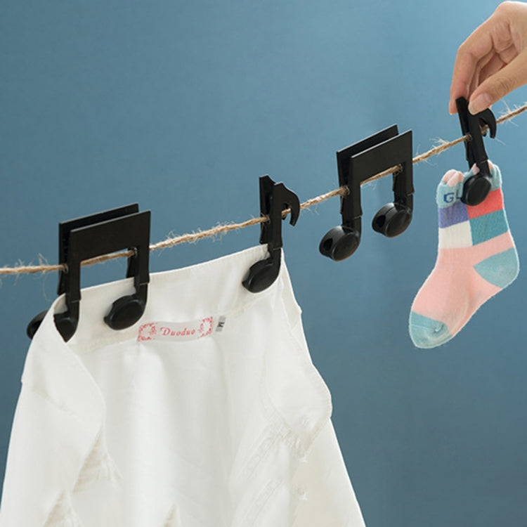 3 PCS Music Style Black Multi-functional Clip Drying Clothing Clip Food File Clip