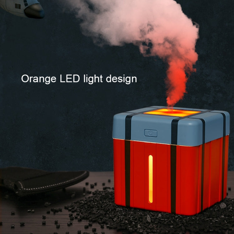 ML-KT 1.5W DC 5V Airdrop Box Shape Mini USB Ultrasonic Household Office Desktop Humidifier Automatic Alcohol Sprayer(Red)