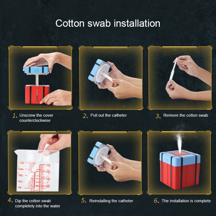 ML-KT 1.5W DC 5V Airdrop Box Shape Mini USB Ultrasonic Household Office Desktop Humidifier Automatic Alcohol Sprayer(Red)