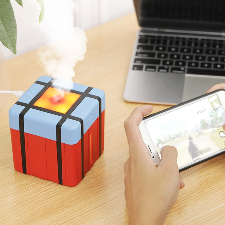 ML-KT 1.5W DC 5V Airdrop Box Shape Mini USB Ultrasonic Household Office Desktop Humidifier Automatic Alcohol Sprayer(Red)