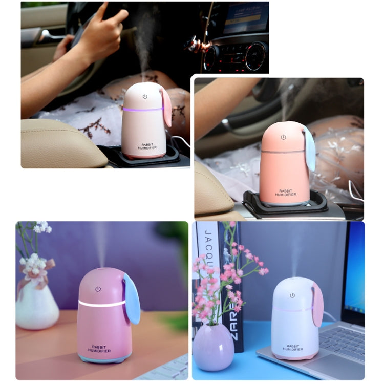 Cute Rabbit Portable USB Mute Mini Humidifier Nebulizer with LED Night Light for Office, Home Bedroom, Car, Capacity: 170ml, DC 5V