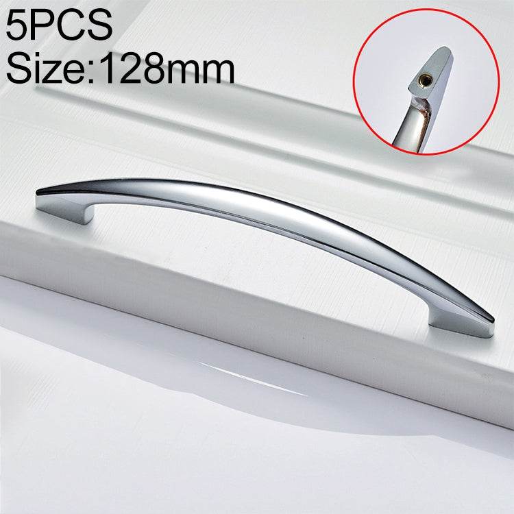 5 PCS 4027-128 Bright Chrome Drawer Cabinet Door Modern Simple American Style Handle