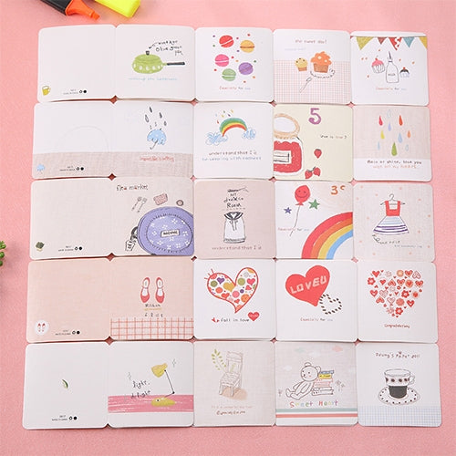 50 PCS Creative Cartoon Festival Blessing Universal Greeting Cards, Random Style Delivery