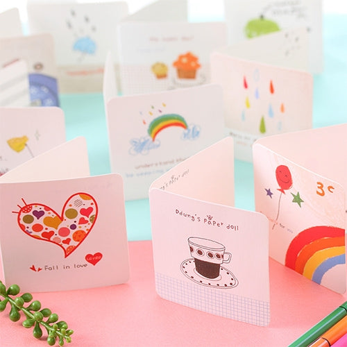 50 PCS Creative Cartoon Festival Blessing Universal Greeting Cards, Random Style Delivery