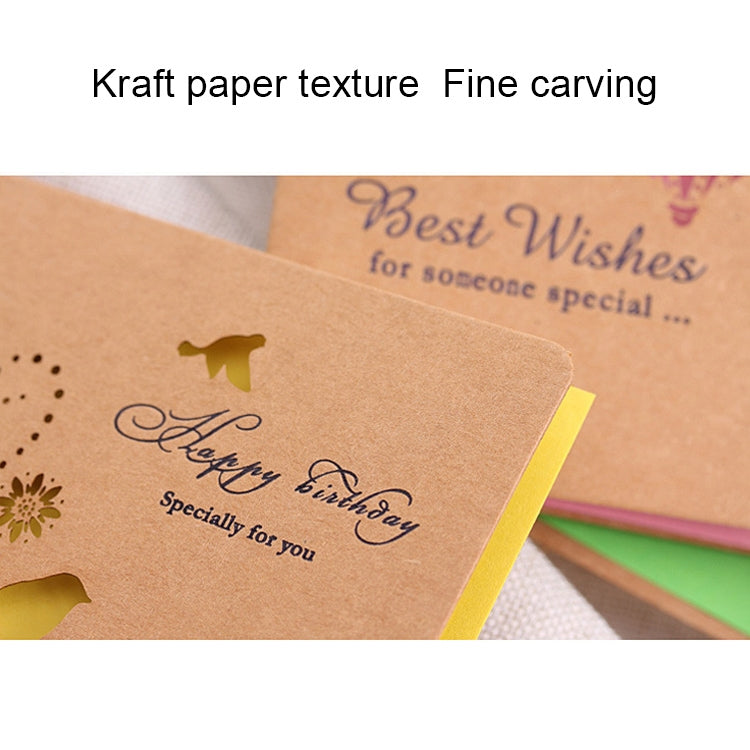 50 PCS Festival Universal Retro Kraft Paper Gifts Pattern Greeting Cards
