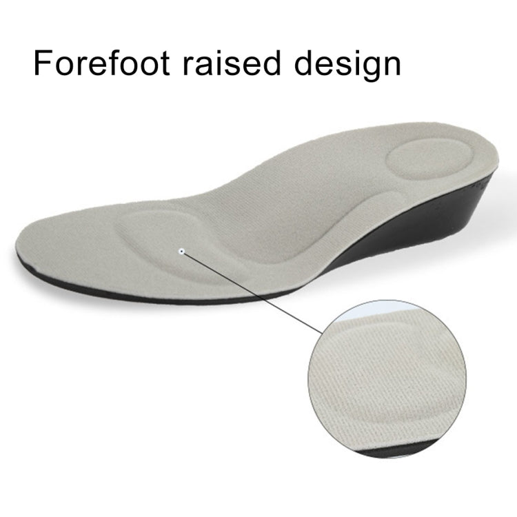 2 Pairs 2.5cm PU Breathable Sport Height Increase Insoles, Size: S