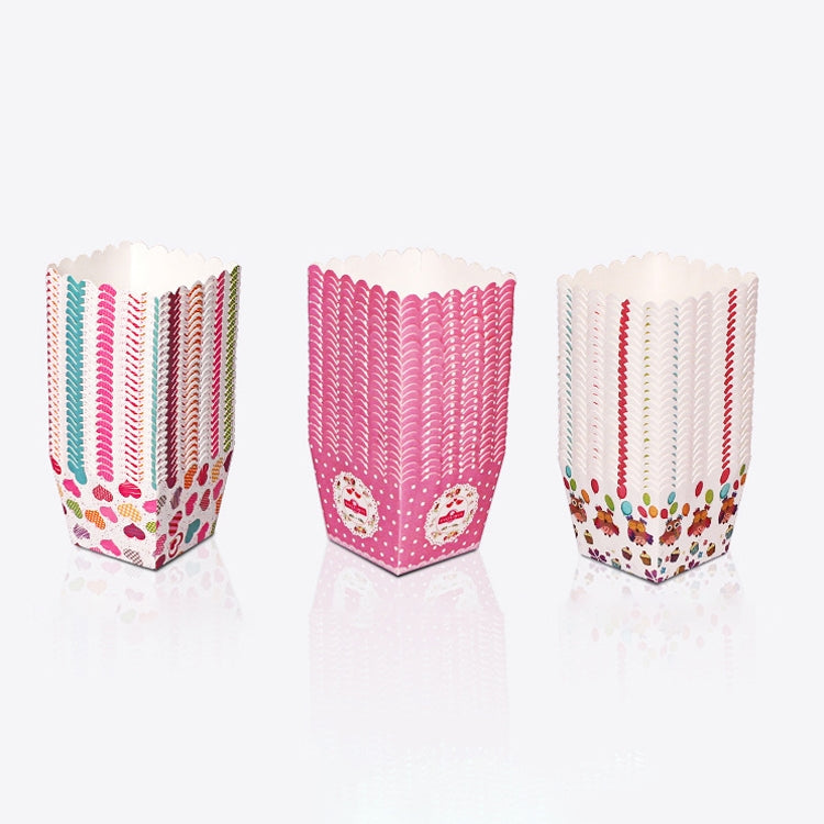2400 PCS Square Lamination Cake Cup Muffin Cases Chocolate Cupcake Liner Baking Cup, Size: 6 x 5 x 5cm, Random Color Delivery