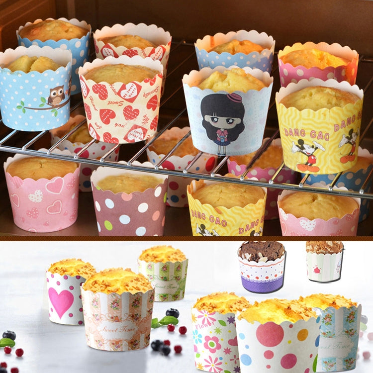 2400 PCS Square Lamination Cake Cup Muffin Cases Chocolate Cupcake Liner Baking Cup, Size: 6 x 5 x 5cm, Random Color Delivery