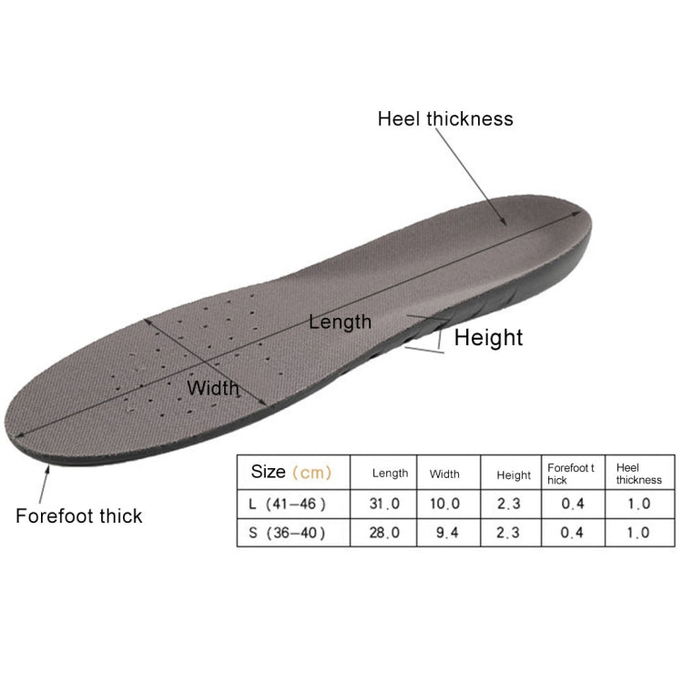 1 Pair PU Stretch Breathable Shock Resistance Sneaker Insoles, Size: S