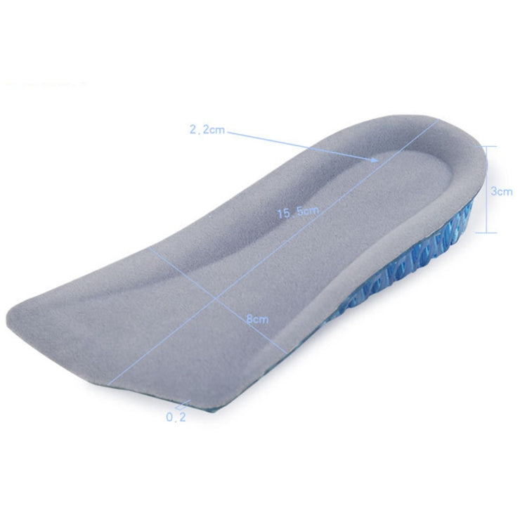 1 Pair  3cm Honeycomb Stretch Insert Shoes Height Increase Half Insoles