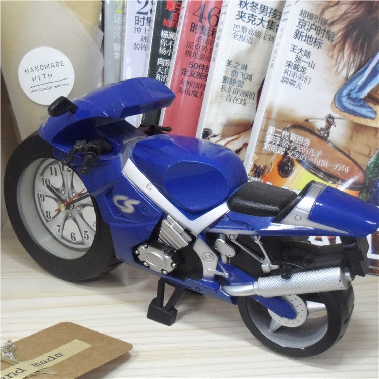 Creative Artistic Motorcycle Alarm Clock Desk Clock Model for Household Shelf Decorations