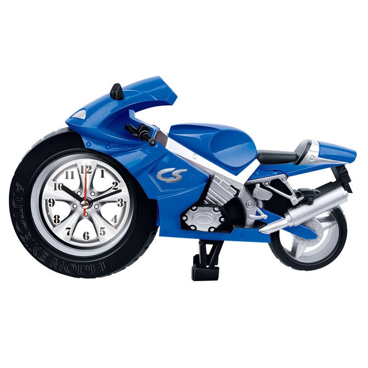 Creative Artistic Motorcycle Alarm Clock Desk Clock Model for Household Shelf Decorations