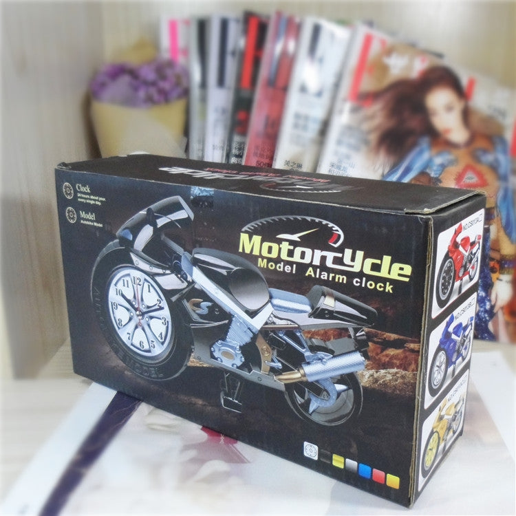 Creative Artistic Motorcycle Alarm Clock Desk Clock Model for Household Shelf Decorations