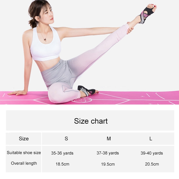 1 Pair Anti-Slip Yoga Socks Toeless Pilates Socks Ballet Yoga Pilates Barre Shoes for Women, 235-240mm Foot Length