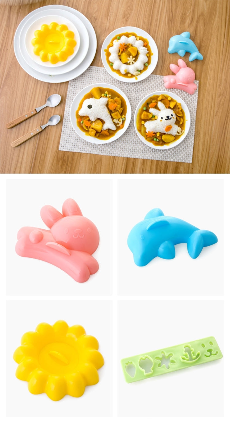 4 PCS Creative Kitchen Household DIY Animal & Expression & Sunflower Shaped Onigiri Moulds