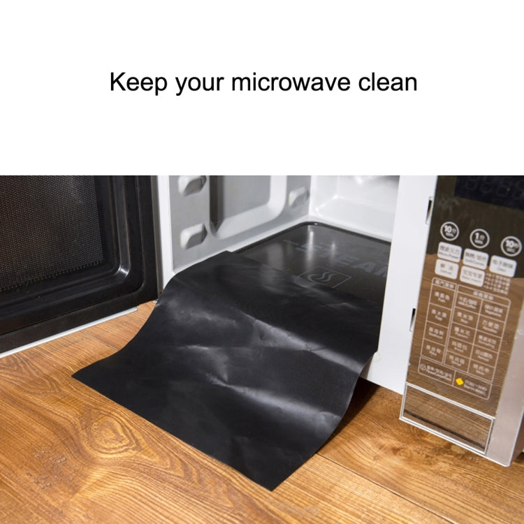 2 PCS Microwave Oven Heat Resistant Fiberglass Cuttable Anti-fouling Mats, Size: 30x30cm(Black)
