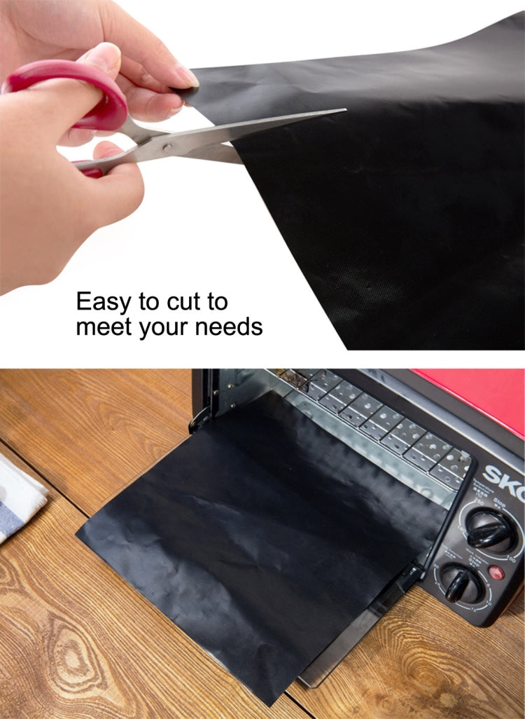 2 PCS Microwave Oven Heat Resistant Fiberglass Cuttable Anti-fouling Mats, Size: 30x30cm(Black)
