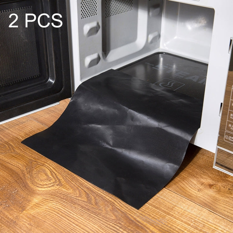 2 PCS Microwave Oven Heat Resistant Fiberglass Cuttable Anti-fouling Mats, Size: 30x30cm(Black)
