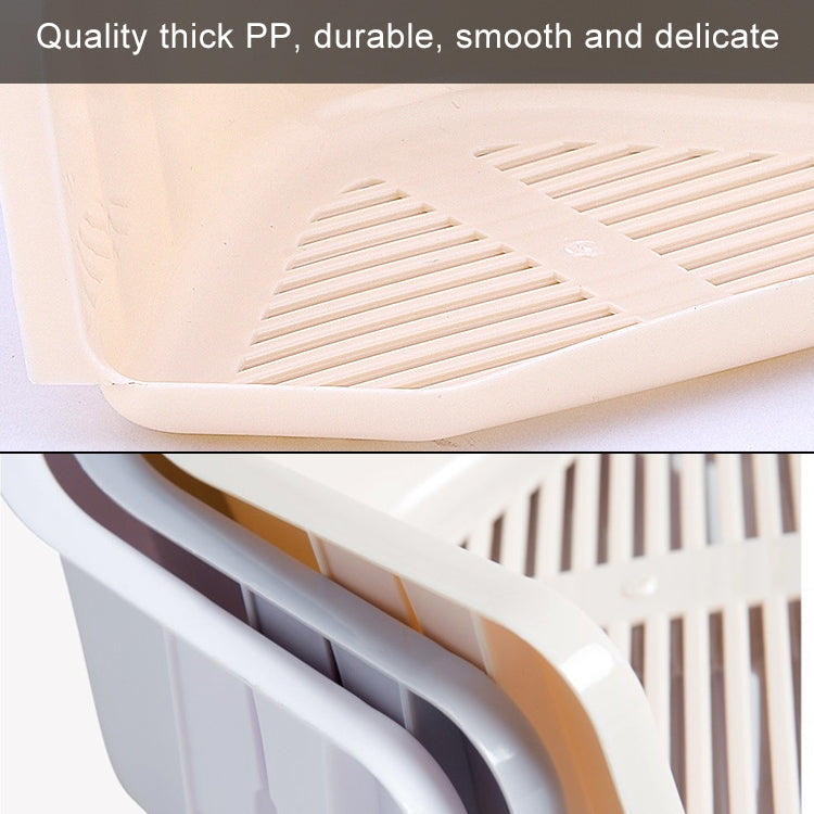 3 Sets Bathroom Kitchen Corner Wall Hanging Storage Shelf(Beige)